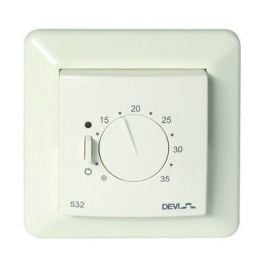 Devireg 532 Low Temperature Electric Thermostat with Built-in Room Sensor and Floor Sensor 3m, 15A (140F1039) | Devi | prof.lv Viss Online