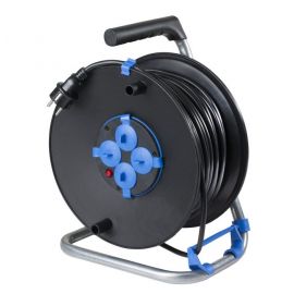 Extension Cord Reel 230mm with 4 sockets, 25M(3x1.5 H05VV-F) | Extension Cable Reel | prof.lv Viss Online