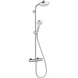 Hansgrohe Crometta 160 1jet, EcoSmart shower system with thermostat 9 l/min, white/chrome, (27265400) | Shower systems | prof.lv Viss Online