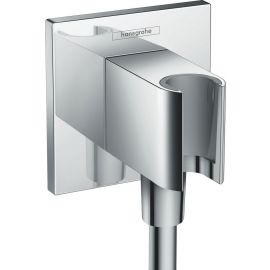 Hansgrohe Fixfit Porter Square shower outlet with shower head holder, chrome (26486000) | Shower outlets | prof.lv Viss Online