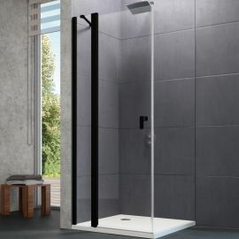 Душевые двери Huppe Design Pure 100 см прозрачные, черного цвета (8P0706123322) | Двери и стены для душа | prof.lv Viss Online