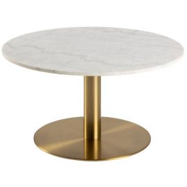 Home4You Corby Coffee Table 80x45cm, White/Gold (AC19560) | Coffee tables | prof.lv Viss Online