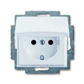 Socket outlet (z/a) with grounding and cover Basic55 | Mounted switches and contacts | prof.lv Viss Online