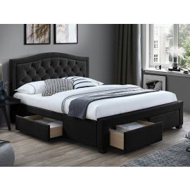 Signal Electra Velvet Double Bed 160x200cm, Without Mattress, Black | Double beds | prof.lv Viss Online