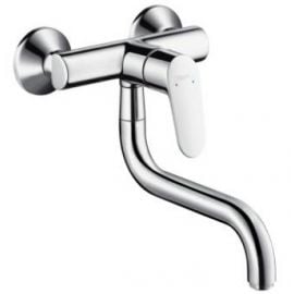 Hansgrohe Focus M41 1jet Kitchen Faucet, Wall-Mounted, Chrome (HG31825000) | Faucets | prof.lv Viss Online