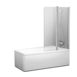 Ravak 10CVS2-100 R Asymmetric Bath Screen 99x150cm Transparent, Chrome Right | Bath screens | prof.lv Viss Online