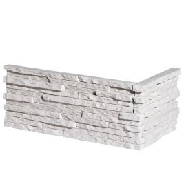 Stegu decorative corner tiles Palermo 1 - white, 1:2/1:2, 1:3/2:3/550x142x26mm (8 pcs)