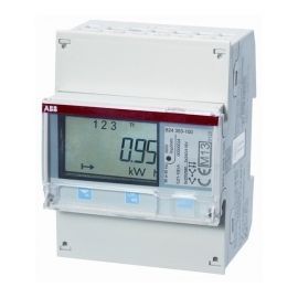 ABB electricity meter B24 Steel 3-phase 230/400V through 6A current transformer, direct connection, IP20 | Abb | prof.lv Viss Online