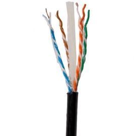 Securitynet data cable 4x2x0.5mm Cat6 U/UTP, black with gel, PVC, 1m (SEC6UTPG) | Electrical wires & cable building wire | prof.lv Viss Online