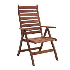 Home4You Garden Chair BORDEAUX 60x68xH110cm, adjustable backrest, wood: meranti, oiled (07090) | Garden chairs | prof.lv Viss Online