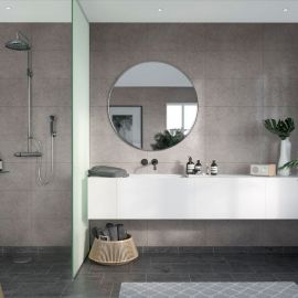 Панели для влажных помещений Fibo Marcato, серый бетон матовый (4943-M63 EM) 11x620x2400 мм | Декоративные панели для стен и потолков | prof.lv Viss Online
