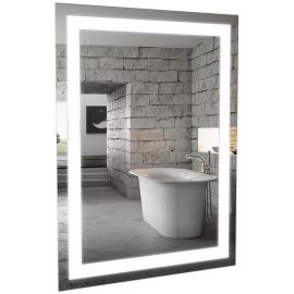 Зеркало для ванной комнаты Aqua Rodos Alfa серого цвета с интегрированной LED подсветкой | Получите немедленно | prof.lv Viss Online