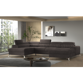 Eltap Lacante Straight Corner Pull-Out Sofa 202x354x92cm, Brown (CO-LAC-LT-22REK) | Corner couches | prof.lv Viss Online