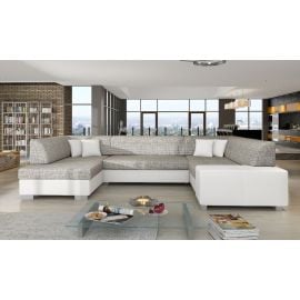 Izvelkams Dīvāns Eltap Havana Berlin/Soft U Veida 207x320x73cm Kreisais Stūris Pelēks/Balts (Hv13) | Izvelkamie dīvāni | prof.lv Viss Online