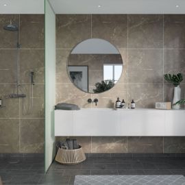 Sienu paneļi mitrām telpām Fibo Marcato, zeltīti brūns marmors (2278-M6060 S) 11x620x2400mm | Apdares plāksnes | prof.lv Viss Online