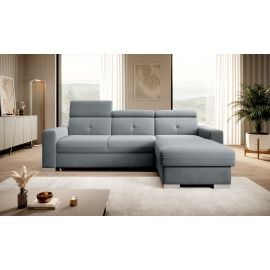 Eltap Fresia Velvetmat Corner Pull-Out Sofa 176x247x104cm, Grey (CO-FR-RT-04VE) | Living room furniture | prof.lv Viss Online