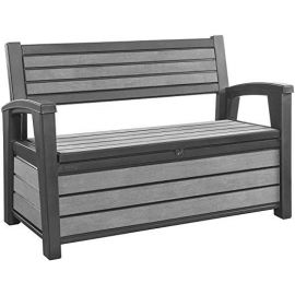 Keter Garden Bench – Hudson 227L Storage Box 132.7x61.2cm, Grey (29204490939) | Garden benches | prof.lv Viss Online