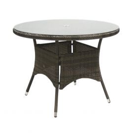 Home4You Wicker Garden Table, 100x100x71cm, Brown (13323) | Garden tables | prof.lv Viss Online