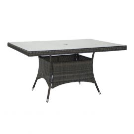 Дачный стол Home4You из искусственного ротанга, 150x100x74см, коричневый (1198) | Садовые столы | prof.lv Viss Online