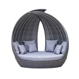 Home4You Garden Sofa WING with Canopy and Cushions 135x232xH210cm, Grey (19106) | Sofas | prof.lv Viss Online
