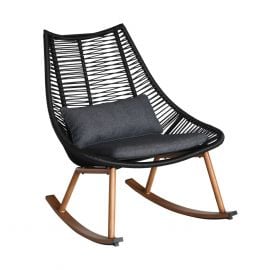 Дачное кресло-качалка Home4You Хельсинки 64x65xH84 см, черное (20534) | Садовые гамаки | prof.lv Viss Online