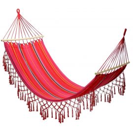 Home4You Cradle ROMANCE 200x100cm, cotton, striped red (12978) | Tourism | prof.lv Viss Online