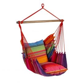 Home4You Garden Swing Chair NIKOLINA 130x127cm, Cotton, Colorful Stripes (20638) | Hanging swing chairs | prof.lv Viss Online