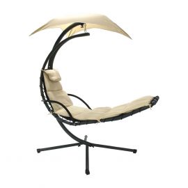 Home4You Garden Swing Chair DREAM with Canopy H205cm, Polyester Fabric, Beige (10024) | Hanging swing chairs | prof.lv Viss Online