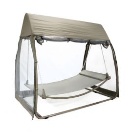 Домашний кресло-качалка для сада SUNDAY с крышей 223x139xH205см, текстиль, бежевый (11789) | Садовые гамаки | prof.lv Viss Online