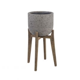 Home4You Flower Pot with Legs Sandstone 48.5x48.5xH81cm, Composite Stone, Grey (71851) | Flower pots | prof.lv Viss Online