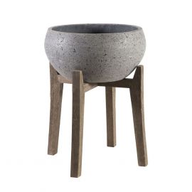 Home4You Flower Pot with Legs Sandstone 54x54xH68,5cm, Composite Stone, Grey (71861) | Flower pots | prof.lv Viss Online