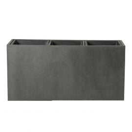 Home4You Flower Pot Sandstone 95.5x34.5xH46cm, Fiber Cement, Dark Grey (71871) | Flower boxes | prof.lv Viss Online