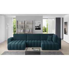 Stūra Dīvāns Izvelkams Eltap Bonito Velvetmat 175x350x92cm, Zils (CO-BON-LT-40VE) | Stūra dīvāni | prof.lv Viss Online