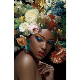Цветочная женщина I Стеклянная фотоглезна 80x120см (FLOWERWOMANI80) | Картины | prof.lv Viss Online
