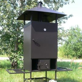 Smoked Meat Smokehouse - Dryer with Heat Insulation, Roof and Shelves 200L, 120x80x195cm, Metal | Receive immediately | prof.lv Viss Online