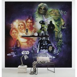 Коллаж плакатов Star Wars Classic Disney на флизелиновой основе 250x250 см, 6,25 м2 (5 полос) DX5-044 | Фото обои | prof.lv Viss Online