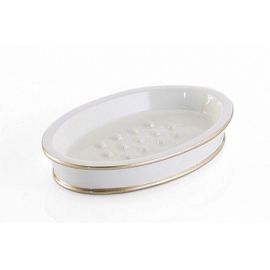 Soap dish, Olimpia, white/gold, OM11-87 | Gedy | prof.lv Viss Online