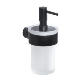 Gedy liquid soap dispenser with holder Pirenei, black, PI81-14 | Liquid soap dispensers | prof.lv Viss Online