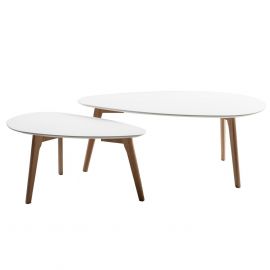 Журнальный столик Home4You Helena, 70x35x35 см, белый, дуб | Мебель для гостиной | prof.lv Viss Online