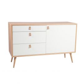 Home4You Helena White Chest of Drawers, 120x40x75cm, White, Natural (20045) | Living room furniture | prof.lv Viss Online