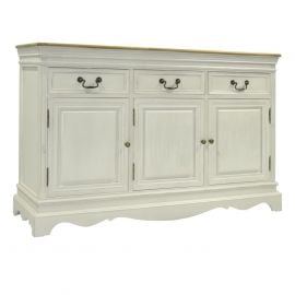 Home4You Samira Sideboard, 131.5x43x87cm, White, Brown (13717) | Wardrobes, drawers, shelves | prof.lv Viss Online