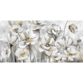 Home4You Oil Painting 50x100cm, White Flowers (87006) | Wall paintings and pictures | prof.lv Viss Online