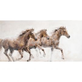 Home4You Oil Painting 76x150cm, Horses (87017) | Interior items | prof.lv Viss Online