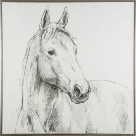 Картина маслом Home4You с рамой, 80x80 см, лошадь (87024) | Предметы интерьера | prof.lv Viss Online