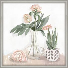 Glezna ar rāmi Home4You, 40x40cm, ziedi vāzē 1 (87027) | Sienas gleznas | prof.lv Viss Online