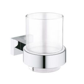 Grohe Essentials Cube, glass with holder, chrome, 40755001 | Glasses and holders | prof.lv Viss Online