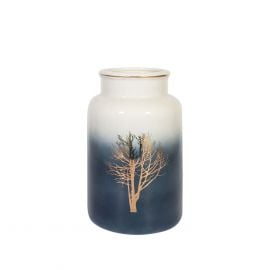 Home4You GOLDEN RING Vase D12xH20cm, grey / white, golden tree (84155) | Interior items | prof.lv Viss Online
