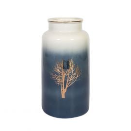 Home4You GOLDEN RING Vase D12xH25cm, grey / white, golden tree (84156) | Interior items | prof.lv Viss Online