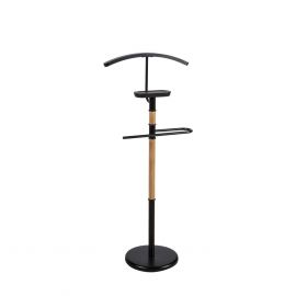 Home4You Clothes Rack FOREST 45x28xH110cm, steel/wood, black/natural (13967) | Home4you | prof.lv Viss Online
