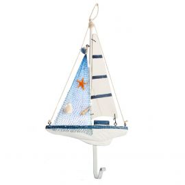 Home4You Clothes Hanger BEACH HOUSE 20x37cm, 1 hook, sailboat | Clothes racks and hangers | prof.lv Viss Online